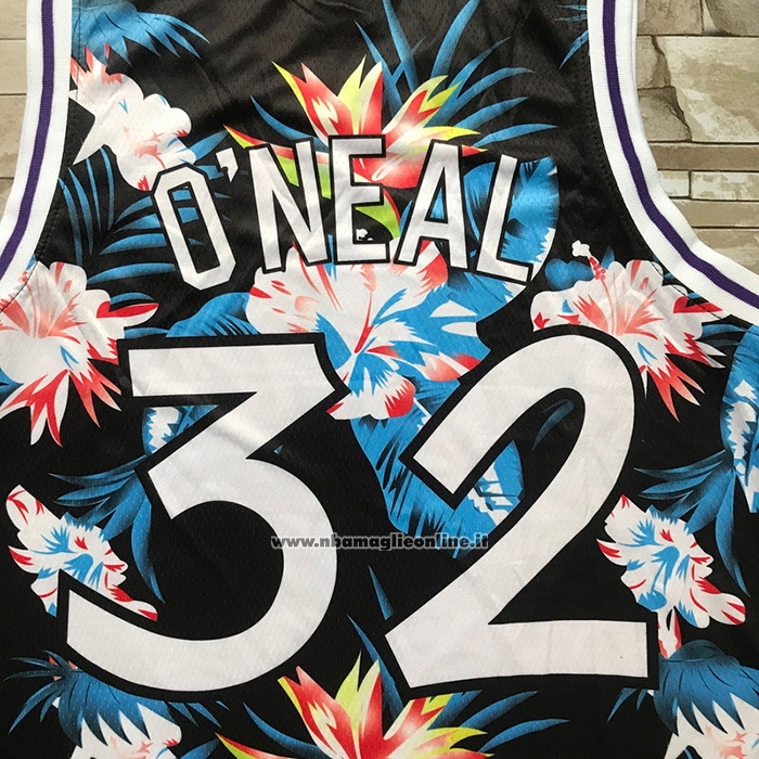 Maglia Orlando Magic Shaquille O'neal #32 Floral Fashion Nero